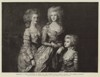 Porträts der drei Töchter von George III., die Prinzessin Royal, Prinzessin Augusta und Prinzessin Elizabeth